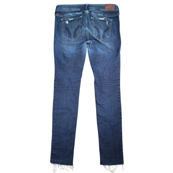 Hollister Mid Rise Super Skinny Jeans Size 7S Short 28x26 Distressed EUC - Picture 3 of 8